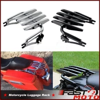 black chrome motorcycle detachable stealth luggage rack for harley street electra glide road king special flhr flht flhx fltrx