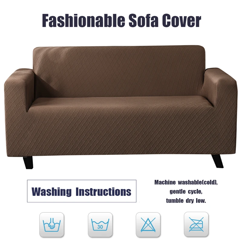 

Solid Color Sofa Covers Jacquard Slipcove Anti-dirty Stretch Spandex Superior Fabric For Living Room Wedding Banquet Hotel