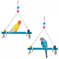 2 pc parrot chicken swings toys bird cage stand perch hens one side bird toys with chew rings