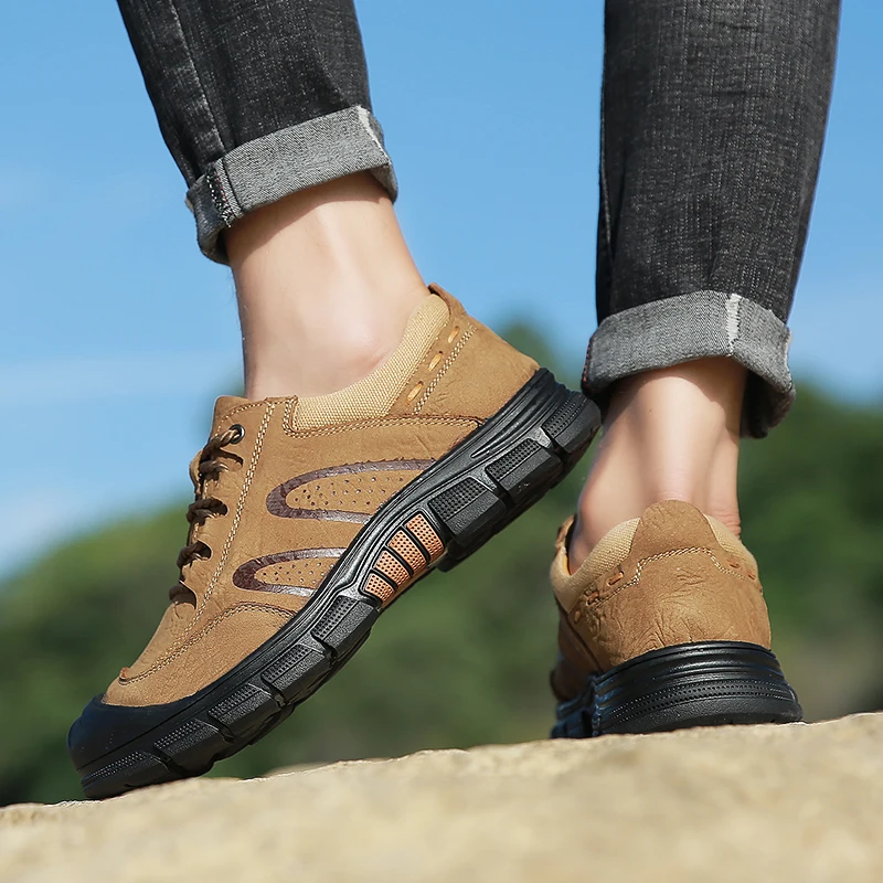 Новинка Мужские треккинговые ботинки кожаные кроссовки для альпинизма