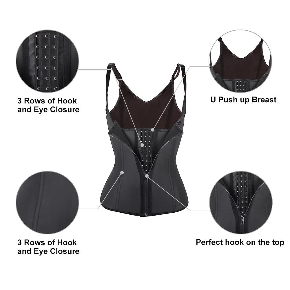 Lover Красота женская обувь на застежке-молнии крюк Body Shaper размера плюс талии тренер жилет корсет для похудения грудью приталенное, Корректирующее