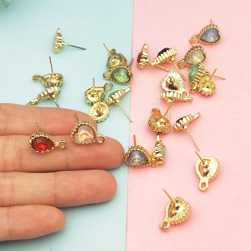 10 шт в форме капли с кристаллом центре воды пусет драгоценный камень талисманы