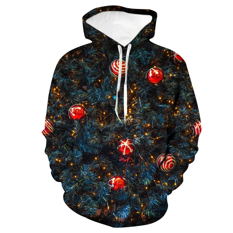 Свитер унисекс с капюшоном 3d-цифровым принтом светящийся шар | Тематическая