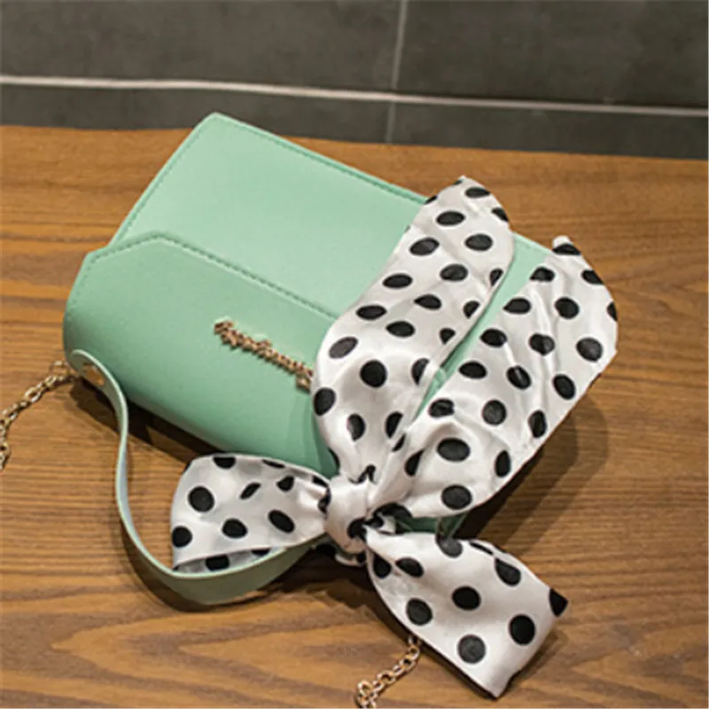 Новое поступление черная сумка через плечо для женщин украшение шарфа женская из