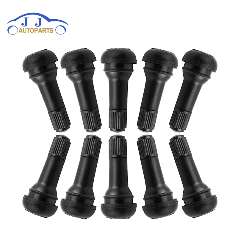 50PCS Black TR413 Tubeless Car Wheel Tire Valve Stems with Caps Tyre Rubber Valves With Dust Caps NEW
