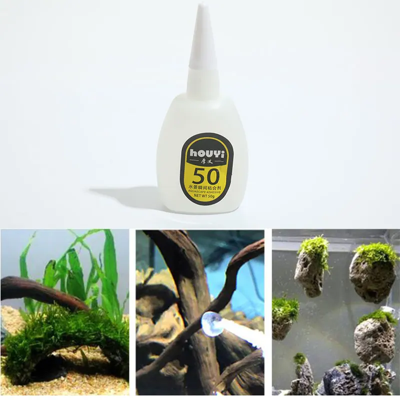 

50 г аквариумный Ландшафтный мох, клей для водной травы, украшение водных растений, быстро сохнет, сильный клей, нетоксичный клей