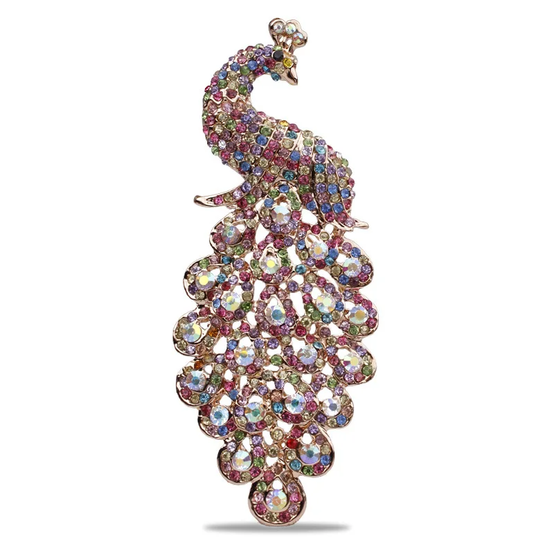 Большой размер 120 мм Высота красивый и роскошный павлин брошь булавки для платья