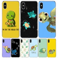cartoon sea turtle tortoise phone case for iphone 13 12 11 pro max 6 x 8 6s 7 plus xs xr mini 5s se 7p 6p pattern cover coque