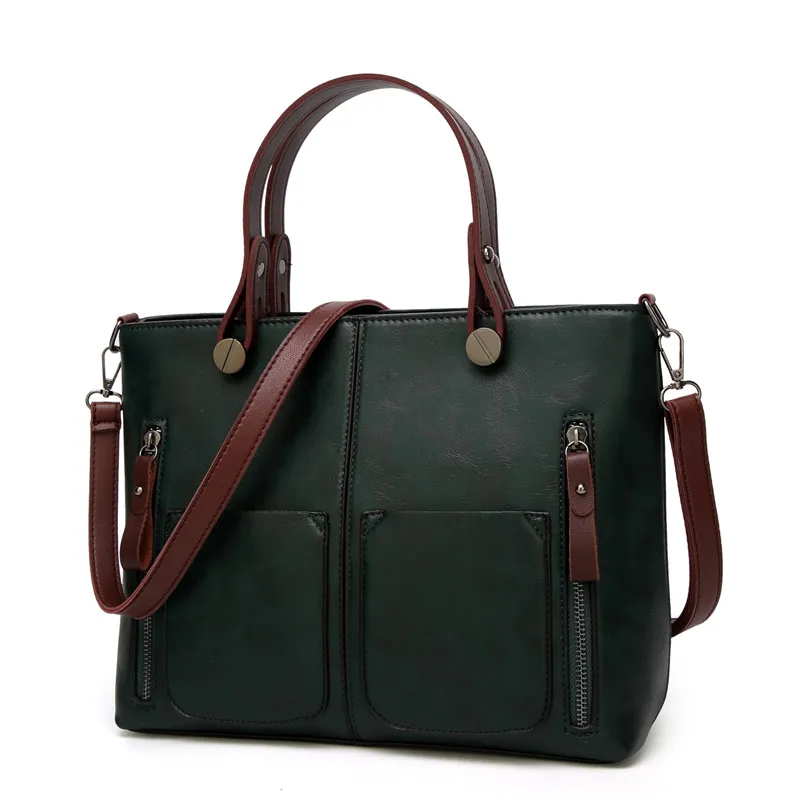 Tinkin винтажная женская сумка на плечо женские повседневные сумки для ежедневных покупок Универсальная высококачественная Сумочка Dames - Цвет: green