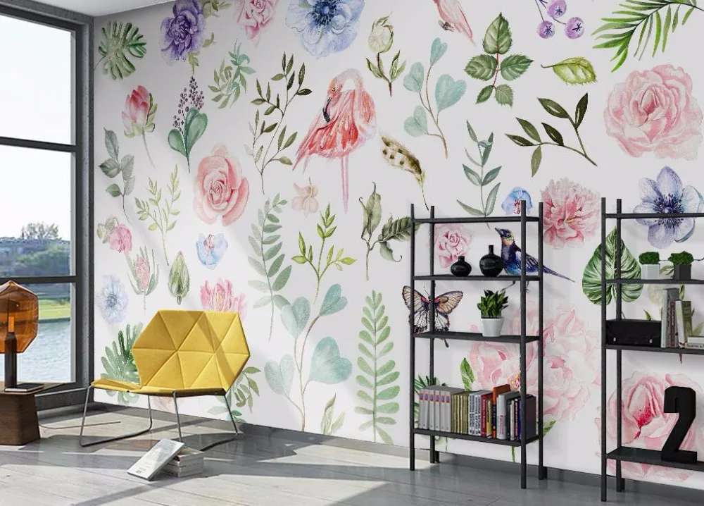 CJSIR пользовательские обои американские пасторальные растения цветы 3d гостиная