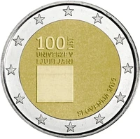 slovenia 2019 100th anniversary of ljubljana university 2 euro real original coins true euro collection commemorative coin unc