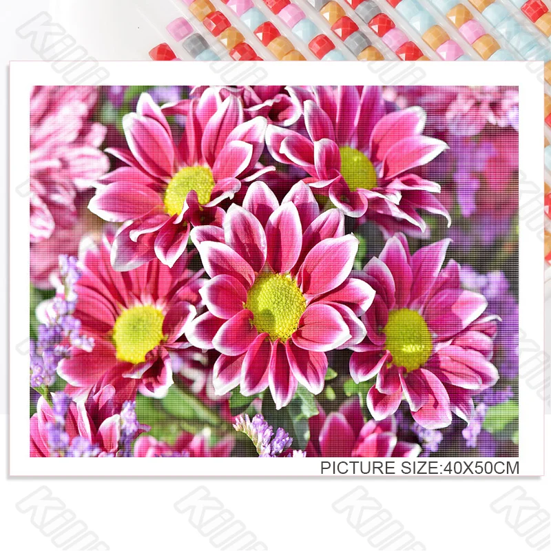 

Diy Diamond Decoration Painting Plant Flower Tulips and Lily Square Diamond Round Diamond Customizable Wall Art Decoration