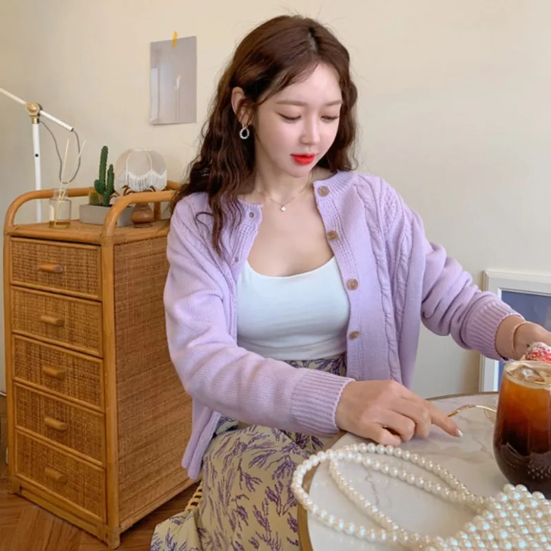 

JSXDHK 2020 Autumn Winter Sweater Cardigans Coat Women knitted Sweaters Jumper Pull Femme Outerwear Cardigans