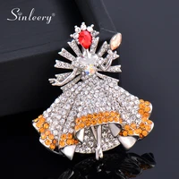 sinleery luxurious full crystal magic fairy angel brooch pin for womens fashion accessories party jewelry zd1 ssk
