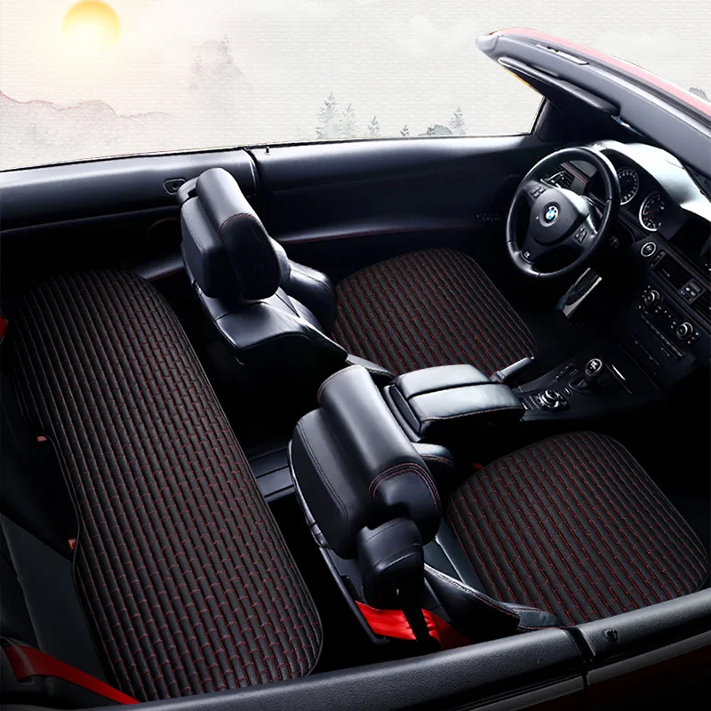 Чехлы на автомобильные сиденья из льняного волокна для mitsubishi asx eclipse cross galant l200 lancer