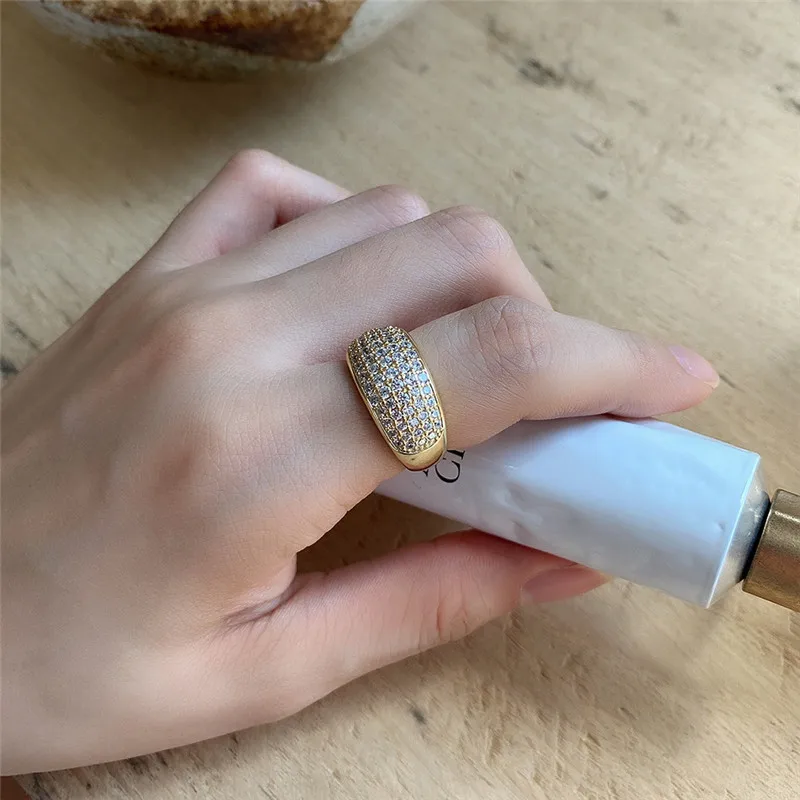RUIYI реальные 925 стерлингового серебра Ширина глазури 18K золота ААА Циркон Кольца