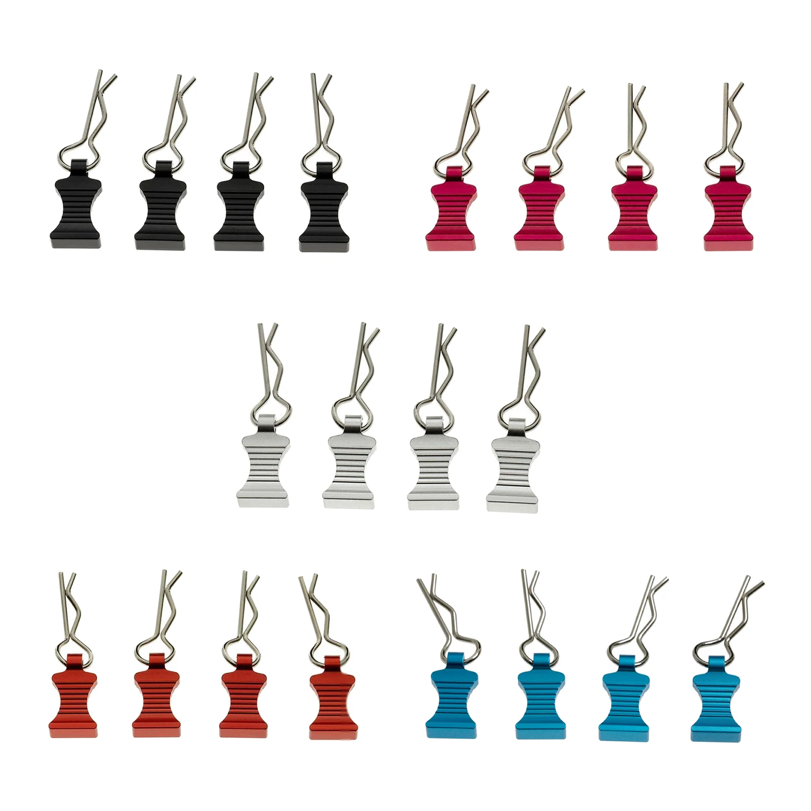 

4 шт./компл. металлический корпус зажимы для корпуса штыри для 1/8 1/10 TRX4 SCX10 Автомобильный кузов R зажимы шпильки из алюминиевого сплава с защит...