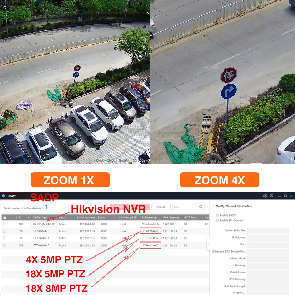 Hikvision совместимая PTZ IP камера 5 Мп купольная PoE IR 4X 16X с автоматическим увеличением