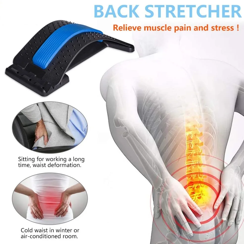 

Back Stretcher Lumbar Back Pain Relief Device Multi-Level Back Massager Lumbar Pain Relief for Herniated Disc Sciatica Scoliosis