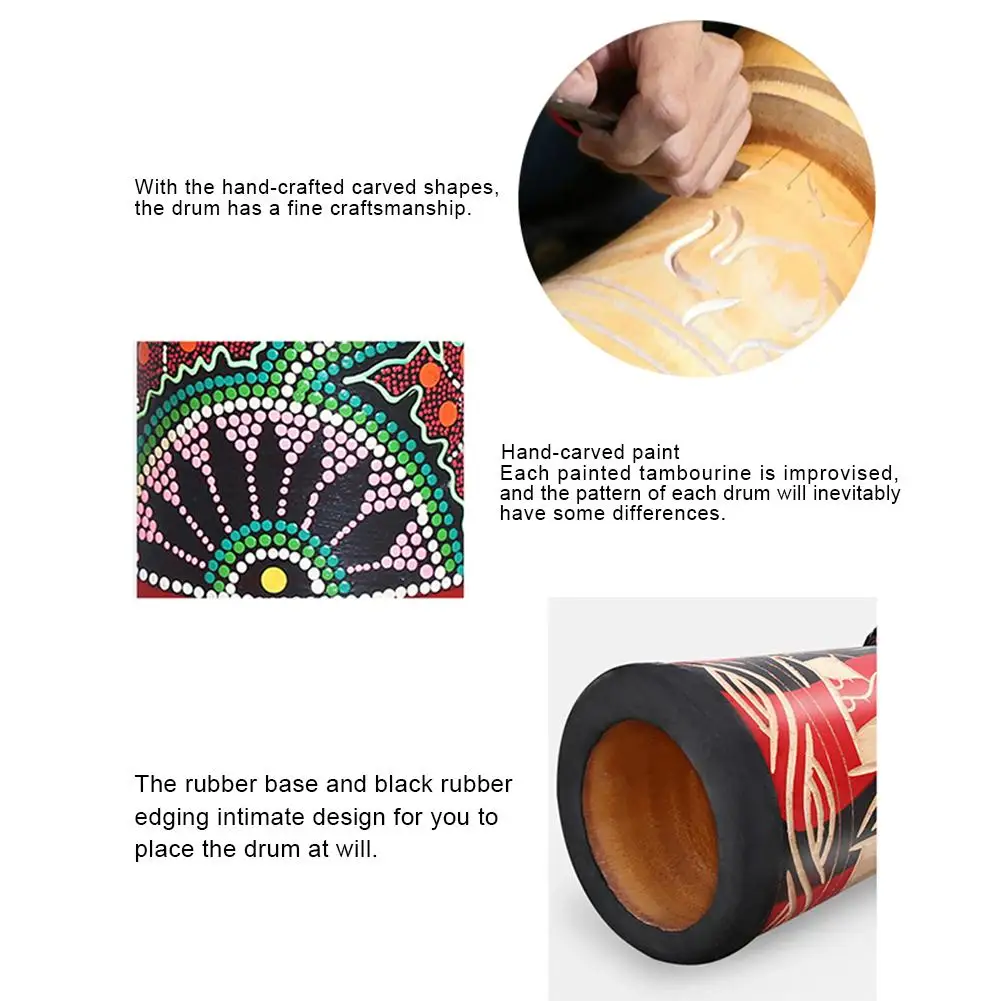 Барабан Африканский барабан ручная роспись Djembe из красного козьего дерева для