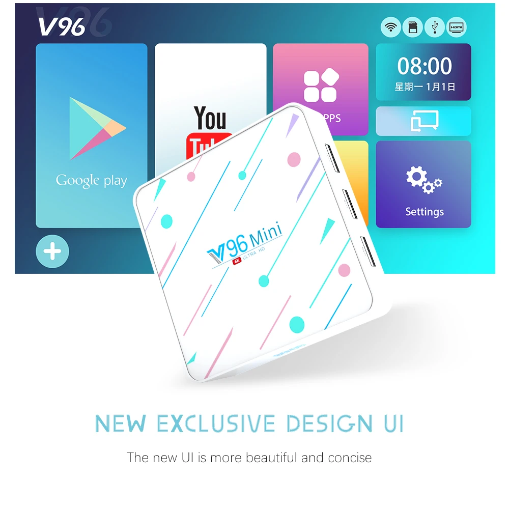 V96 H6 Cortex A53 Смарт ТВ приставка Android 9 0 4 Гб + 32 ГБ 64 128 медиаплеер HD 6K Google Voice Assistand