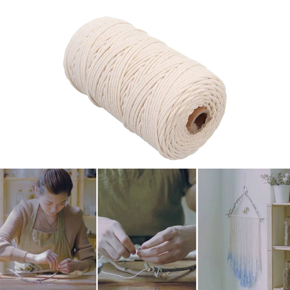 

2mmx200m Cotton Yarn Macrame Soft Diy Touch Hand Knitting Thread Wall Hanging Craft Lanyard Cotton For Home Decor Accessories