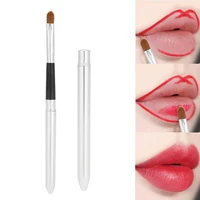 portable lip brush lip gloss makeup brush portable retractable adjustable lipstick brush with protect cap cosmetic tool
