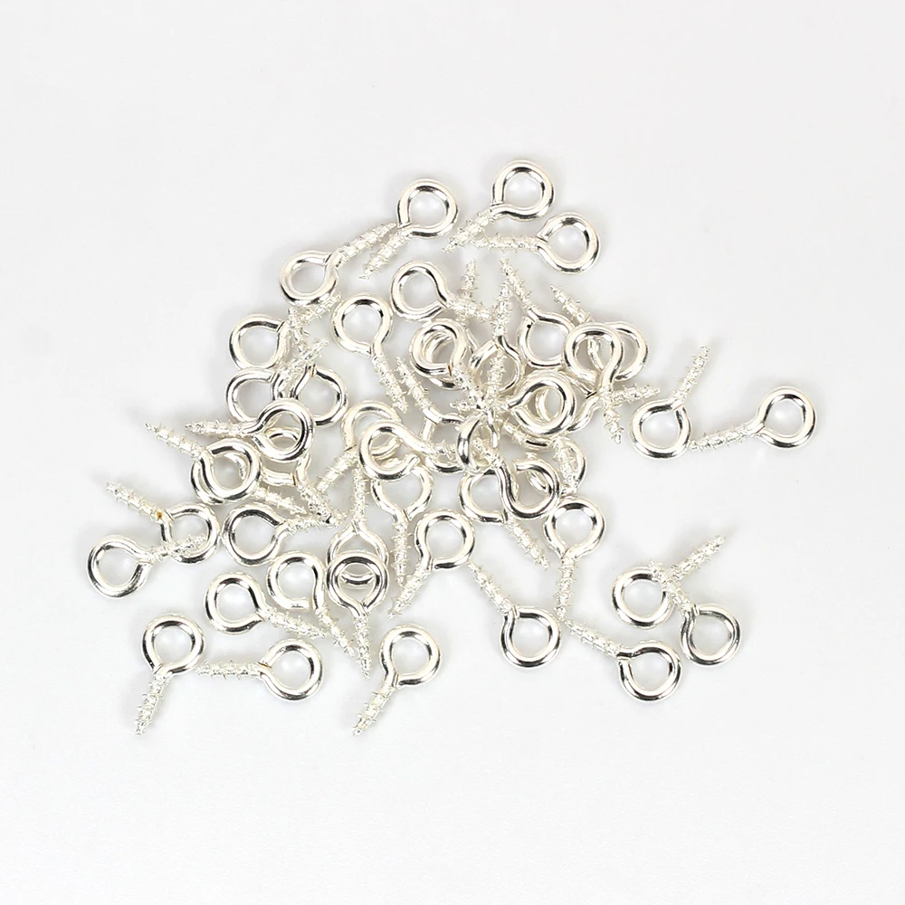 MEIBEADS 100pcs/lot 4x9mm Jewelry Screw Eye Pins Bail Findings For Pendant Top Drilled Zinc Alloy Clasps UF256 | Украшения и
