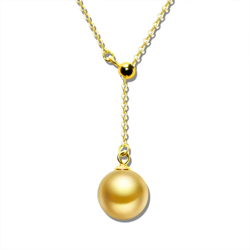 

XF800 настоящий натуральный южный морской жемчуг кулон ожерелье чистая AU750 Золотая желтая цепочка для женщин Роскошные ювелирные украшения ...