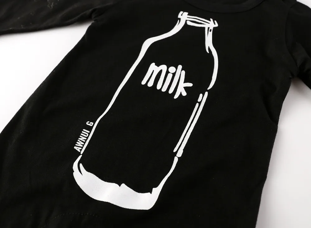 Осенняя модная одежда для новорожденных мальчиков и девочек унисекс черный