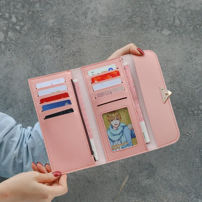 Женский Длинный клатч-кошелек PUOU ristband вместительные кошельки женский кошелек
