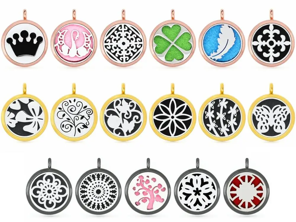 New Crown Feather gold/rose gold/black 30mm Perfume locket Aromatherapy essential oil Diffuser Locket pendant fit necklace | Украшения и