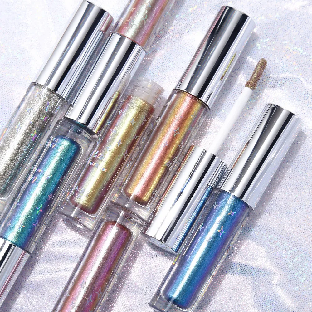 Горячая продажа голографические металлические duoхромированные тени для век