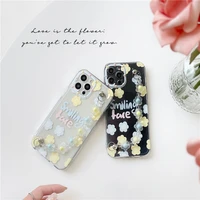 cute flower wrist chain transparent phone case for iphone 11 12 pro xs max mini x xr 7 8 plus se bracelet soft back cover