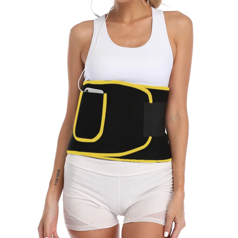 Yellow With Pocket Бандаж на пояс для мужчин и женщин живот Талия тренажер потеря веса обертывание Пот Сауна, для похудения тела формирователь жир Компрессионный Ремень - Цвет: Yellow With Pocket