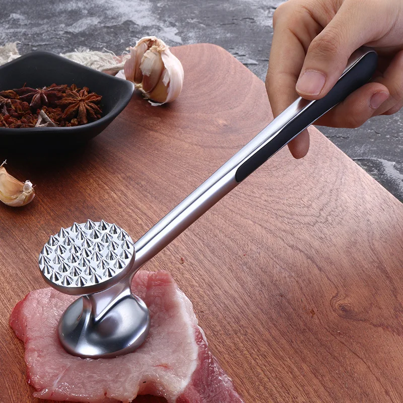 

Long Handle Zinc Alloy Meat Hammer Tender Loose Meat Crusher Tenderizer Double-sided Steak Pork Tools Kitchen Accessories