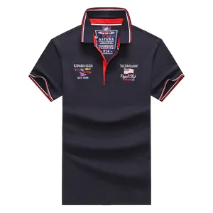 Мужская хлопковая рубашка-поло, с коротким рукавом, для лета