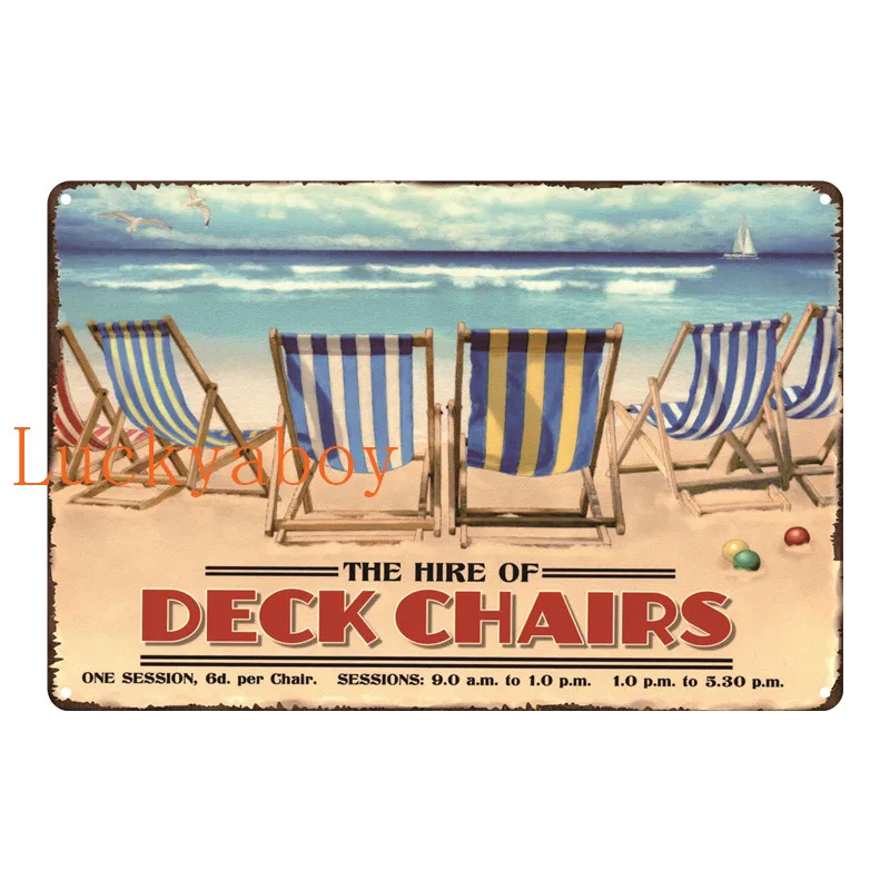 Кофейный чай пляж залив домашний бар винтажные металлические вывески декор