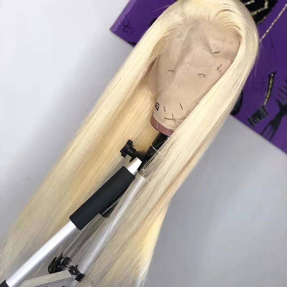 

613 Blonde Human Hair Wigs Pre Pluckek Brazilian Virgin Straight Hair Wigs 150% Density 13x4 Lace Front Human Hair Wigs