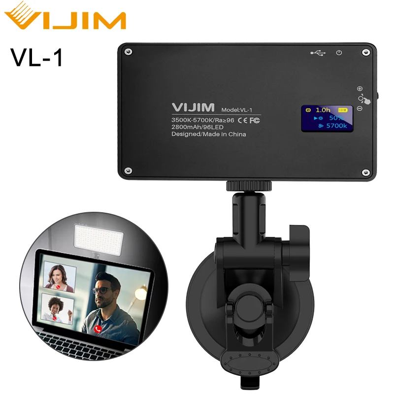 Светодиодный светильник VIJIM с регулируемой яркостью для камеры смартфона Vlog