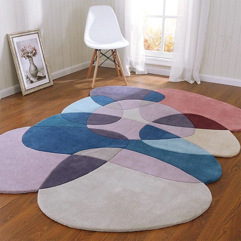 

High Quality Irregular 100% Acrylic Carpets For Living Room Rugs For Bedroom Sofa Coffee Table Mat Carpet Geometric Handmade