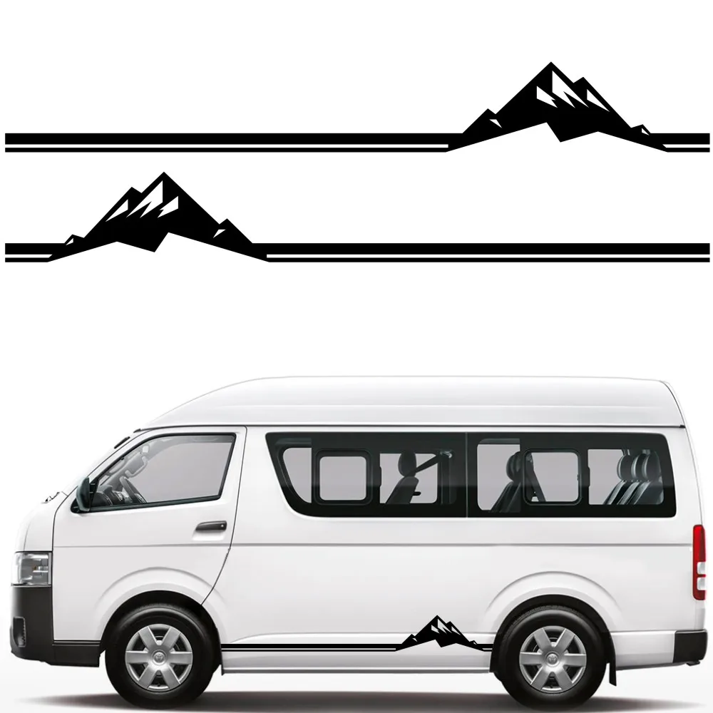 

2 шт. наклейки на бампер боковой двери hiace VW T5 T6 ford transit Mercedes Vito to V W447 V260 гоночные полосы DIY пользовательские аксессуары