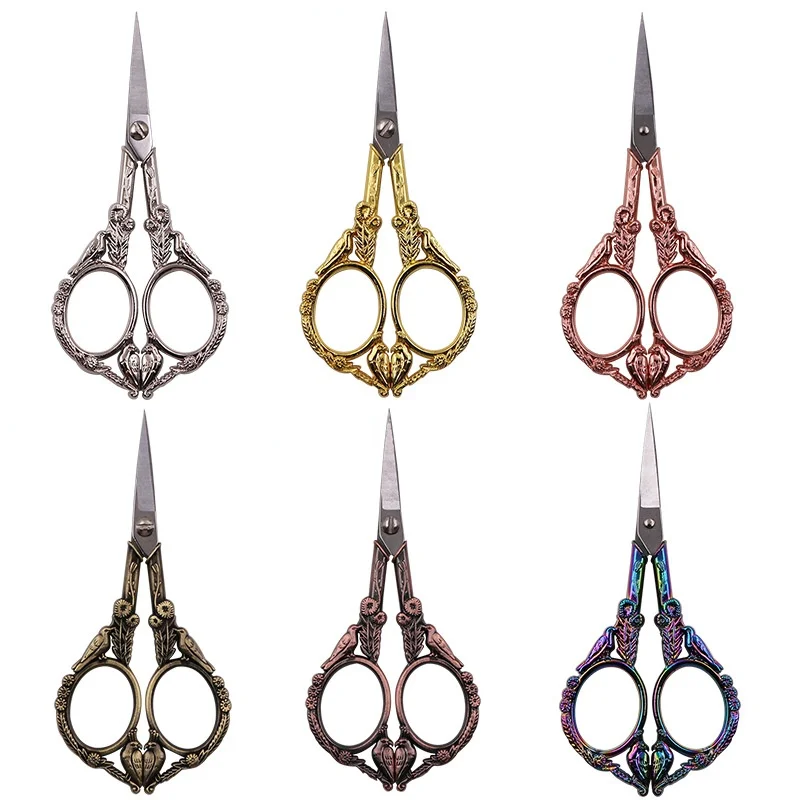 

2021 New High Quality Retro Sewing Tailor Scissors Sharp Stainless Steel Antique Scissors Sewing Tools Small Embroidery Scissors