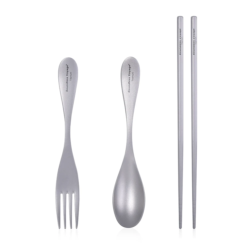 

Boundless Voyage Titanium Tableware Ultralight Picnic Spoon Fork Chopsticks Set Outdoor Cutlery for Camping Travel Hiking