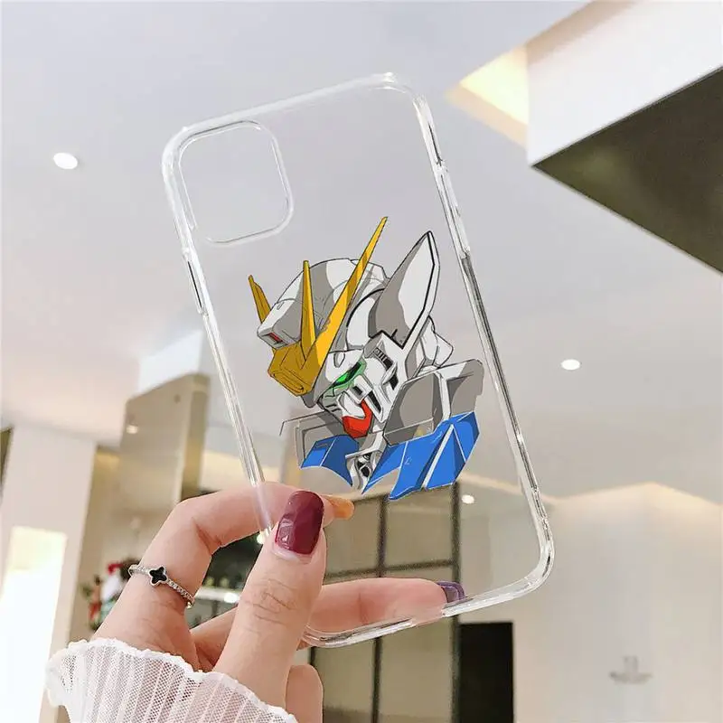 

Mobile Suit Gundam Phone Case Transparent for iPhone 11 12 8 7 6 5 s mini pro X XS XR MAX Plus SE soft coque