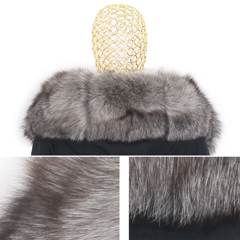 New 2022 Waterproof long Parka Winter Jacket Women Real Fur Coat Natural Fox Fur Collar Hood Warm Streetwear Detachable