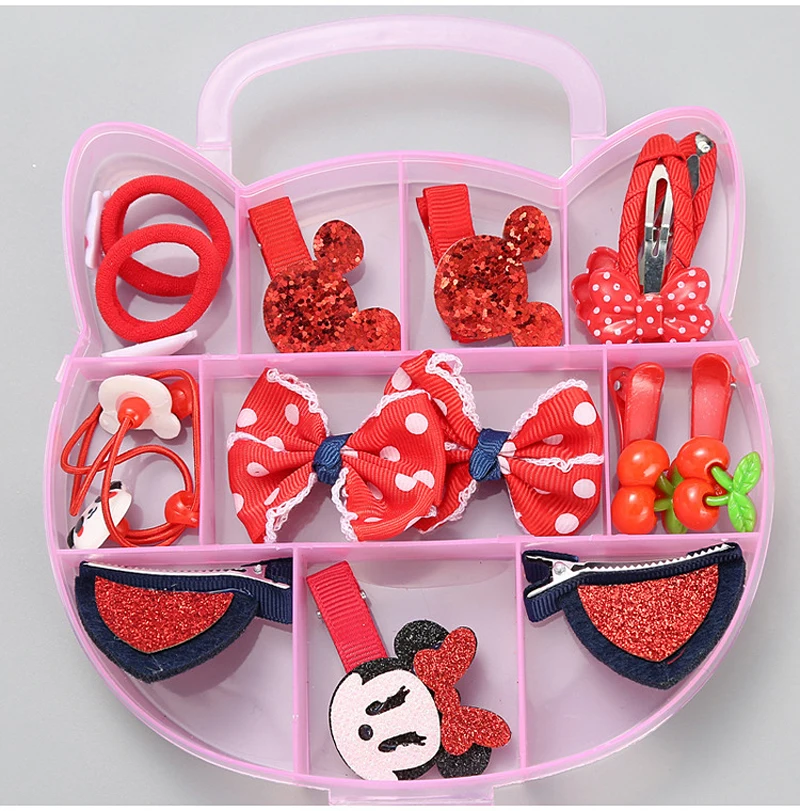 12-15 шт./кор. весь набор Минни Маус hello kitty заколки для волос Детские бантики для волос заколки для волос аксессуары