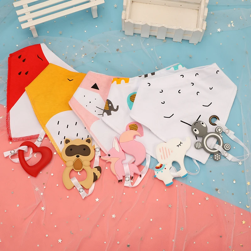 10 PCS Baby Bibs Waterproof Triangle Cotton Cartoon Child Baberos Bandana Babador Dribble Newborn Absorbent Cloth | Детская одежда и