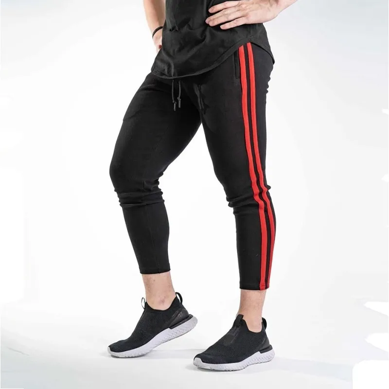 Мужские спортивные штаны для бега на молнии футбола тренировок эластичные