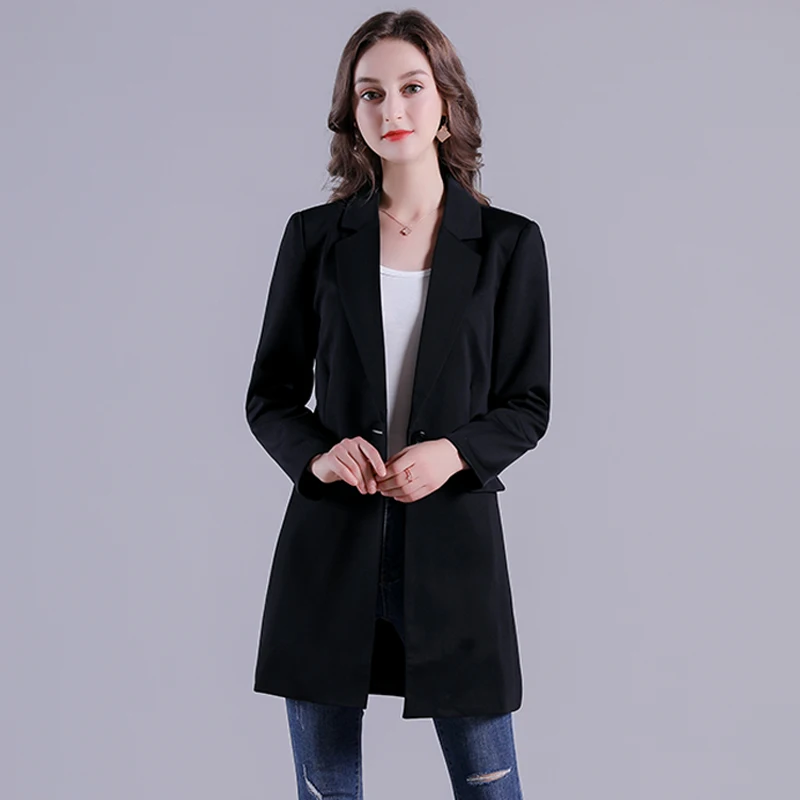 Модный черный цвет тонкий шикарный с длинным рукавом женский профессиональный